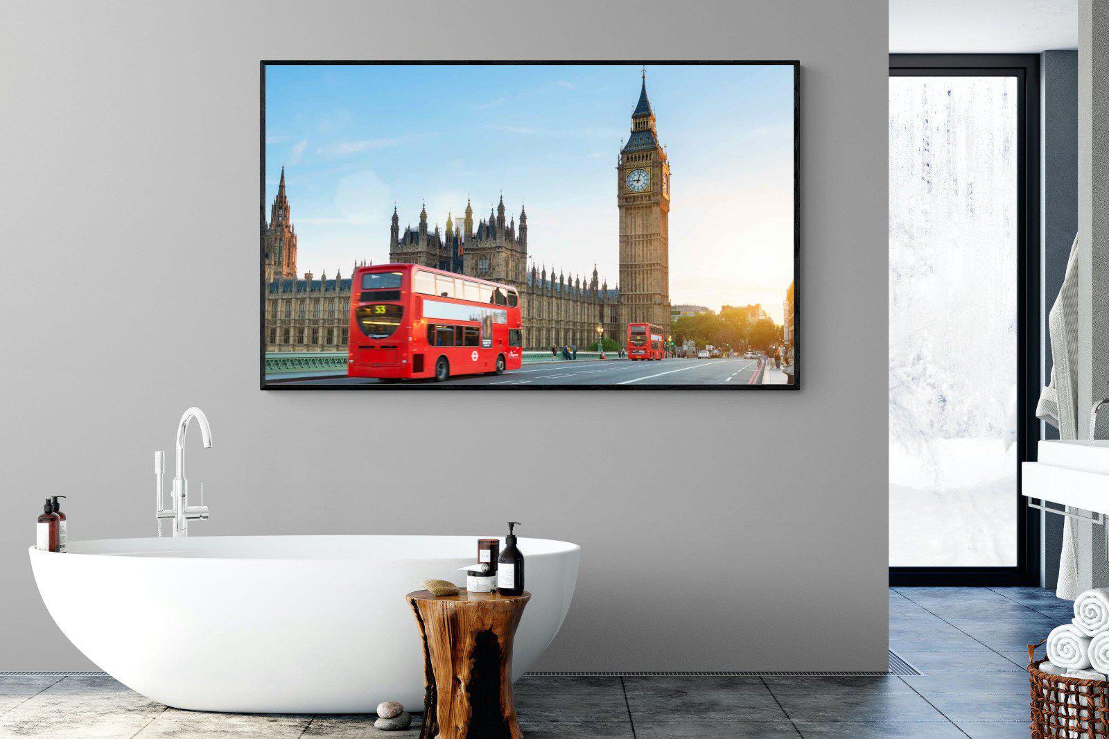 London Bridge-Wall_Art-180 x 110cm-Mounted Canvas-Black-Pixalot