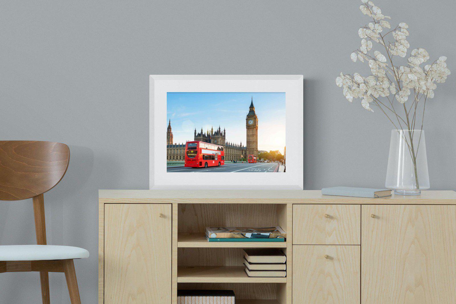 London Bridge-Wall_Art-60 x 45cm-Framed Print-White-Pixalot