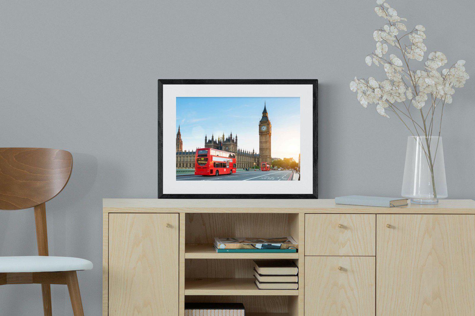 London Bridge-Wall_Art-60 x 45cm-Framed Print-Black-Pixalot