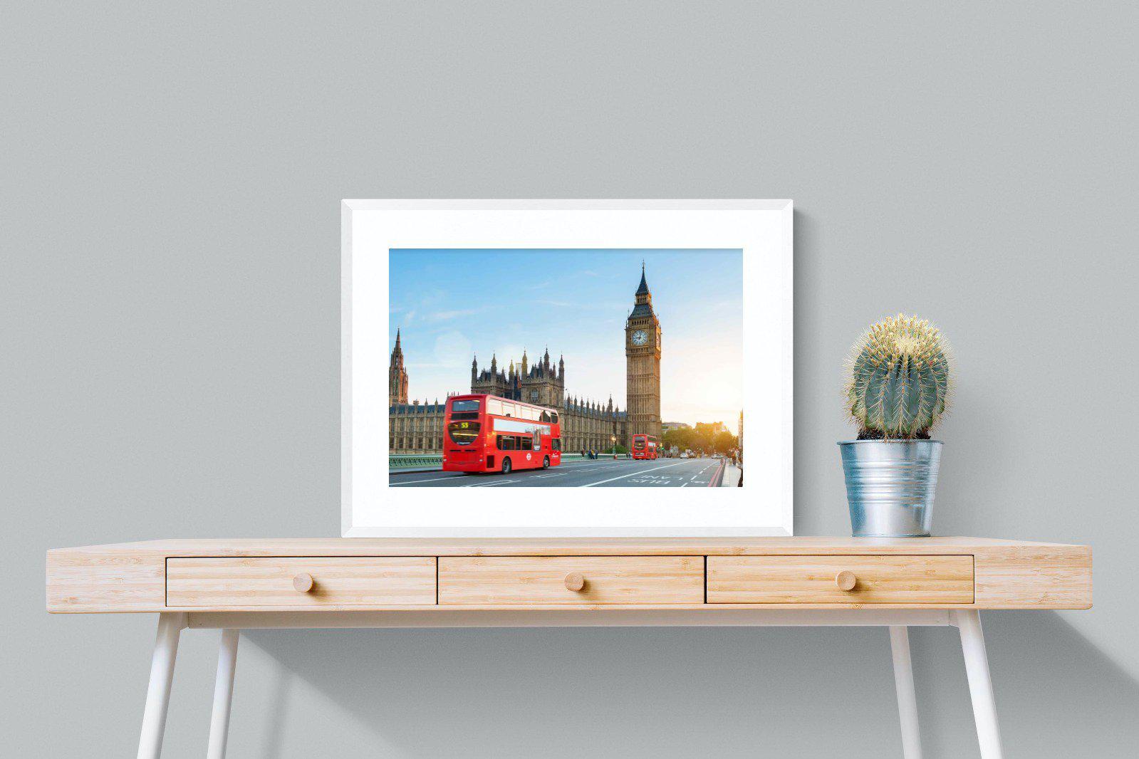 London Bridge-Wall_Art-80 x 60cm-Framed Print-White-Pixalot