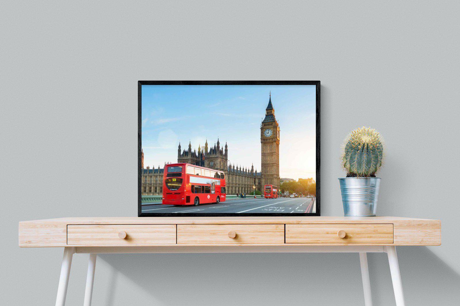 London Bridge-Wall_Art-80 x 60cm-Mounted Canvas-Black-Pixalot