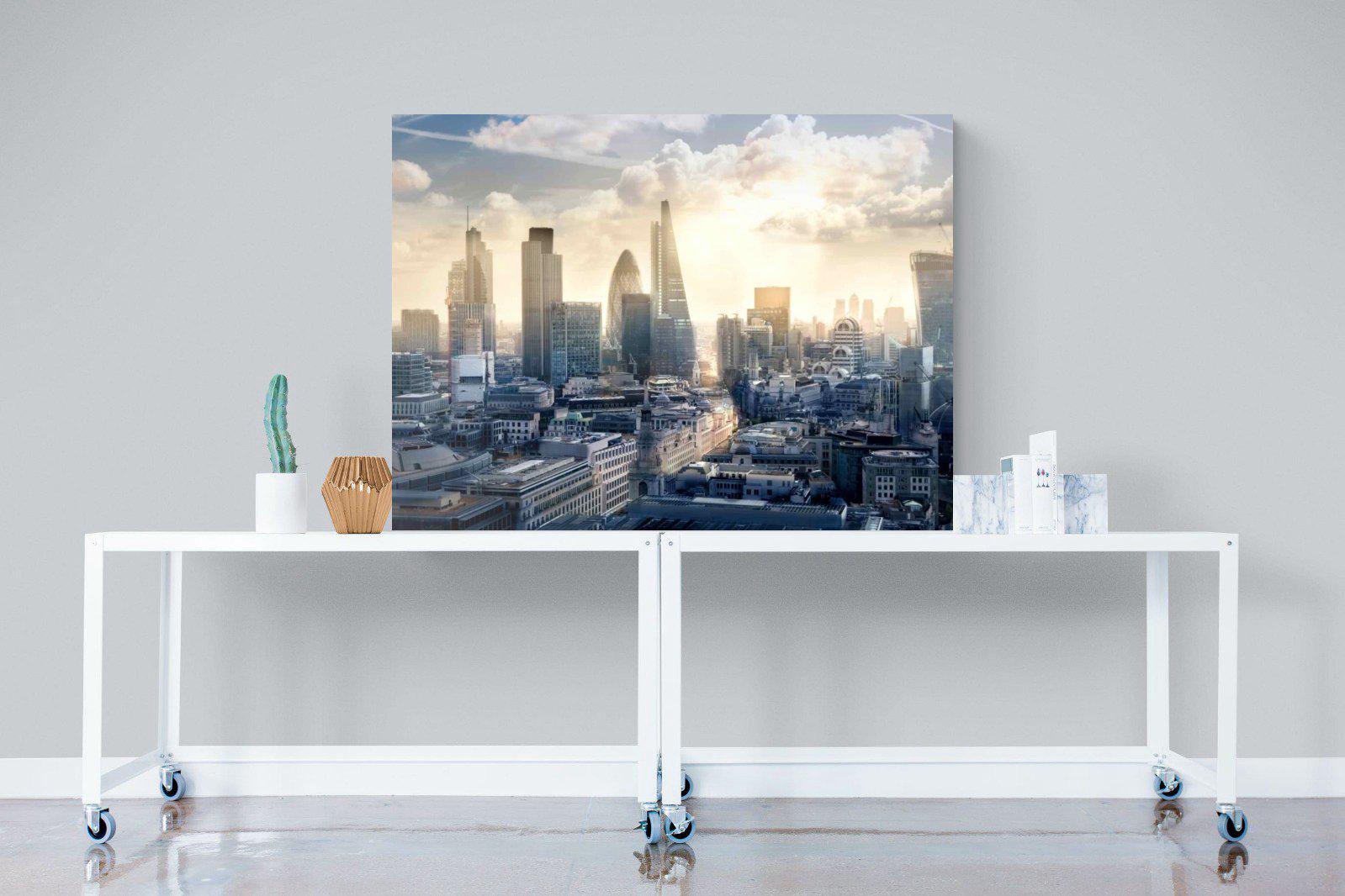 London Dawn-Wall_Art-120 x 90cm-Mounted Canvas-No Frame-Pixalot