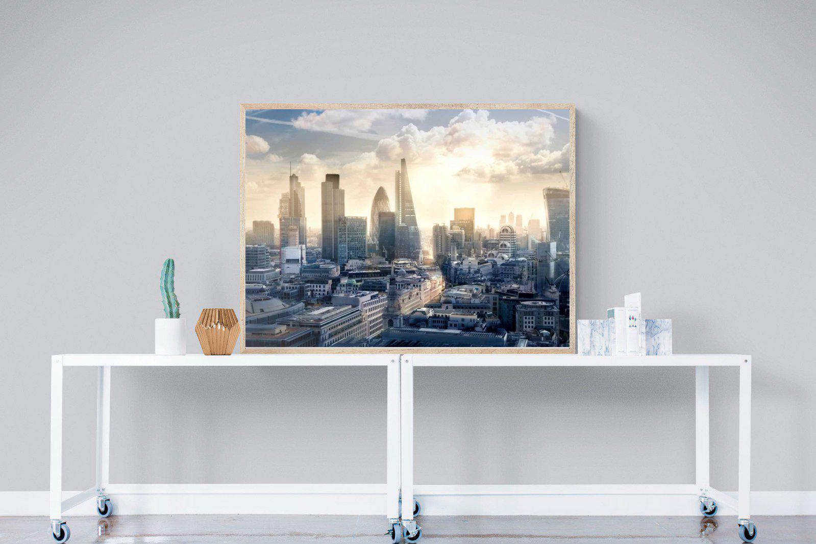 London Dawn-Wall_Art-120 x 90cm-Mounted Canvas-Wood-Pixalot