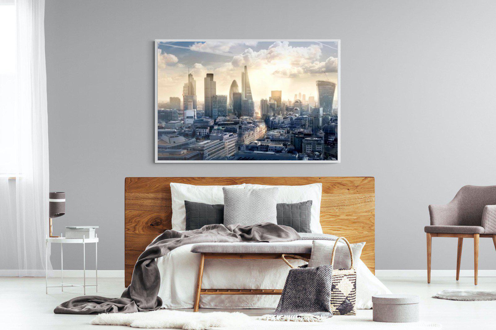London Dawn-Wall_Art-150 x 100cm-Mounted Canvas-White-Pixalot