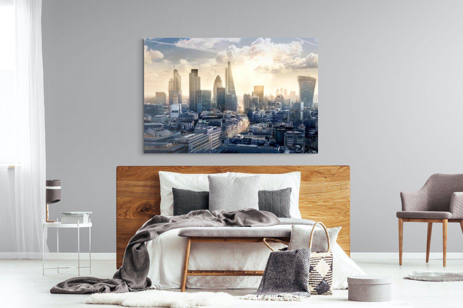 London Dawn-Wall_Art-150 x 100cm-Mounted Canvas-No Frame-Pixalot