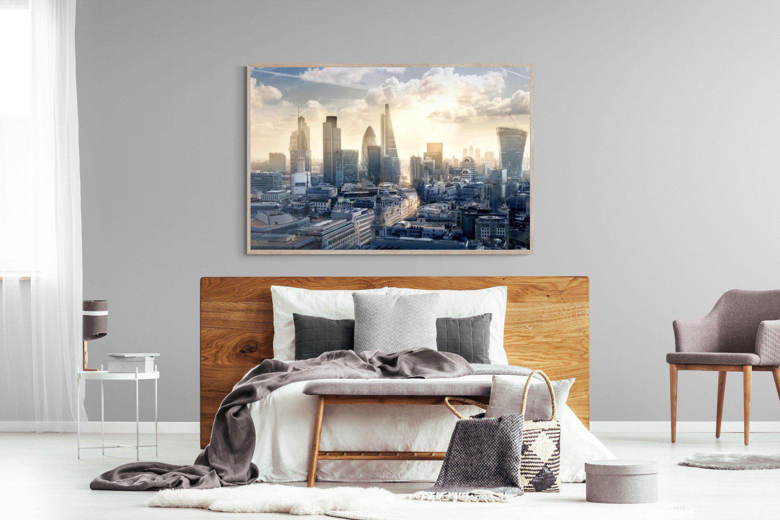 London Dawn-Wall_Art-150 x 100cm-Mounted Canvas-Wood-Pixalot