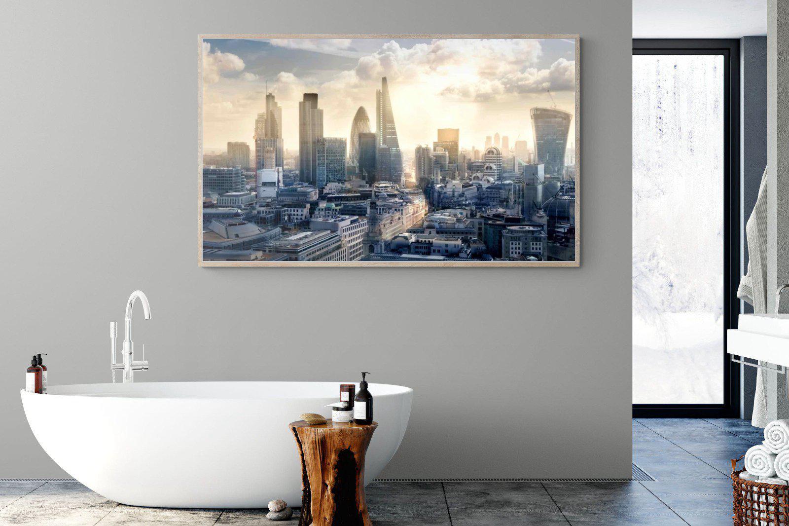 London Dawn-Wall_Art-180 x 110cm-Mounted Canvas-Wood-Pixalot
