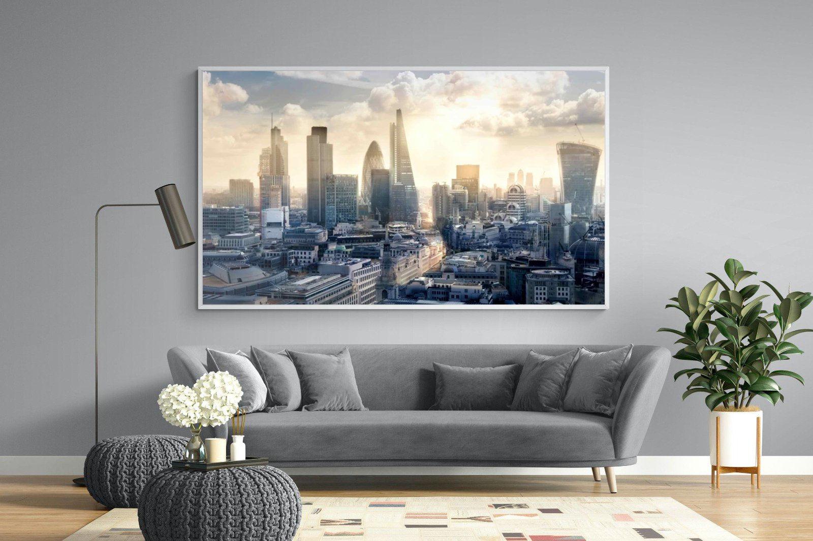 London Dawn-Wall_Art-220 x 130cm-Mounted Canvas-White-Pixalot