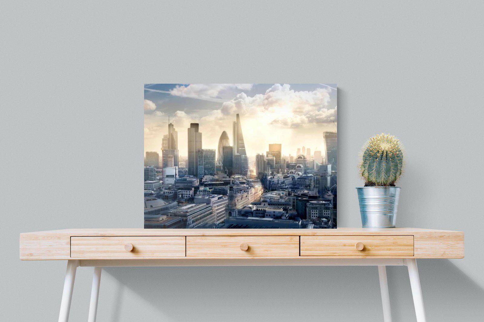 London Dawn-Wall_Art-80 x 60cm-Mounted Canvas-No Frame-Pixalot