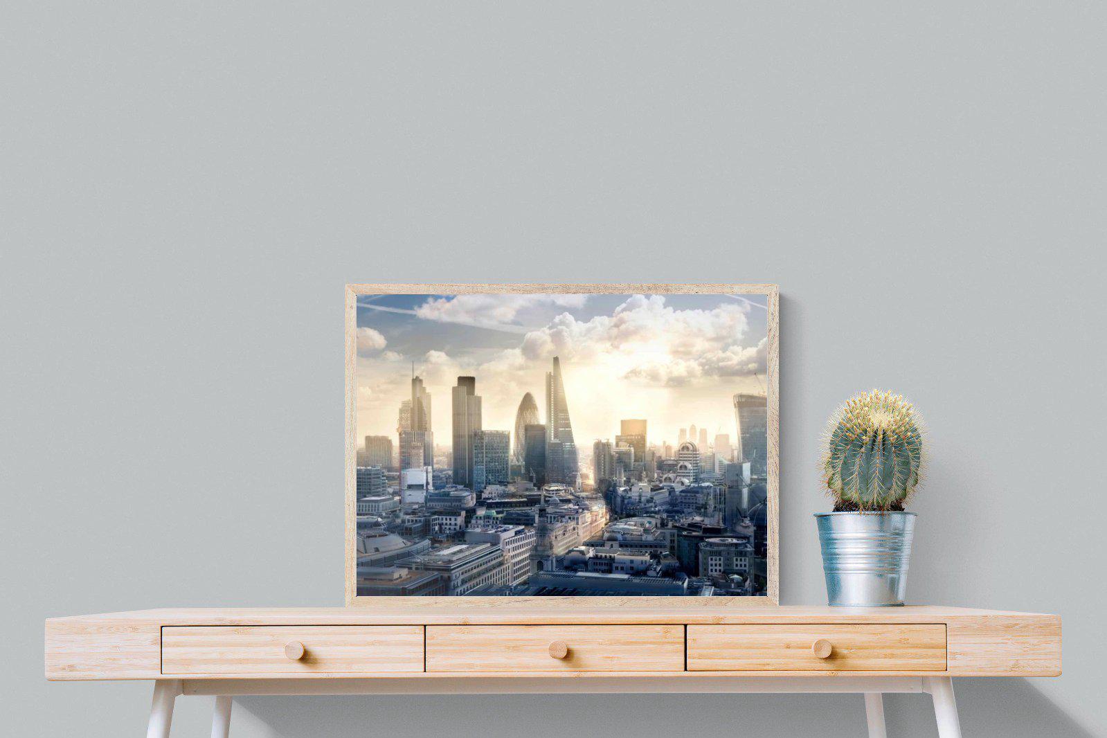 London Dawn-Wall_Art-80 x 60cm-Mounted Canvas-Wood-Pixalot