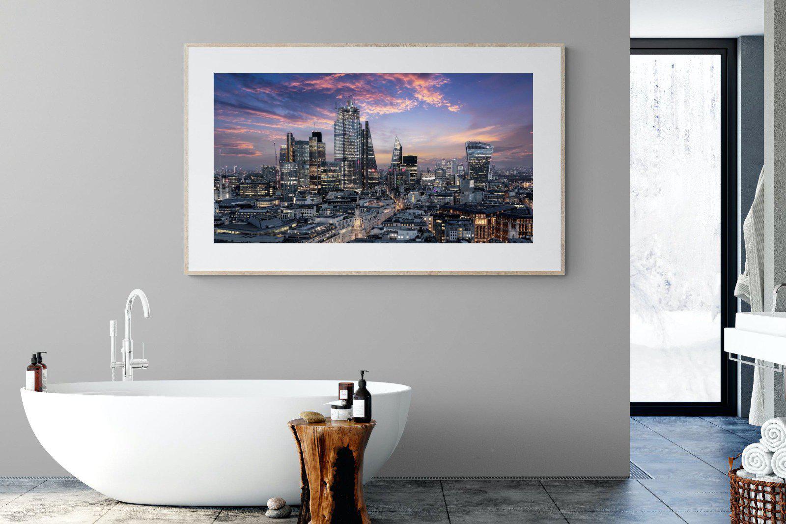 London Dusk-Wall_Art-180 x 110cm-Framed Print-Wood-Pixalot