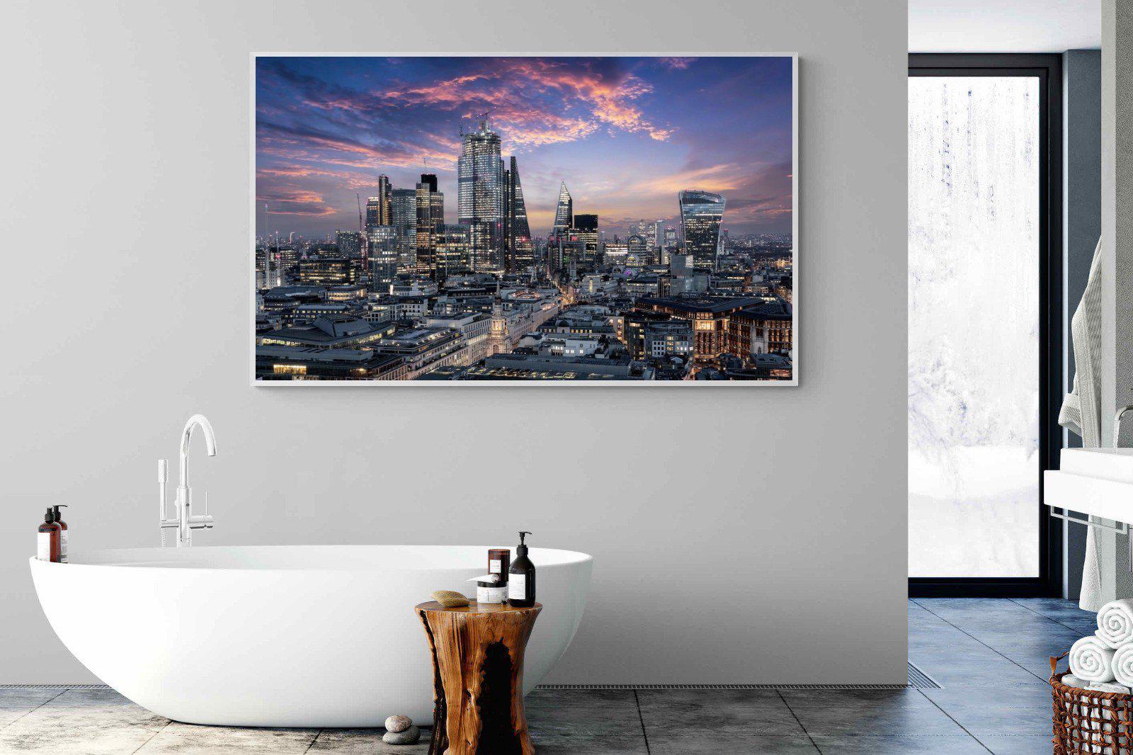 London Dusk-Wall_Art-180 x 110cm-Mounted Canvas-White-Pixalot