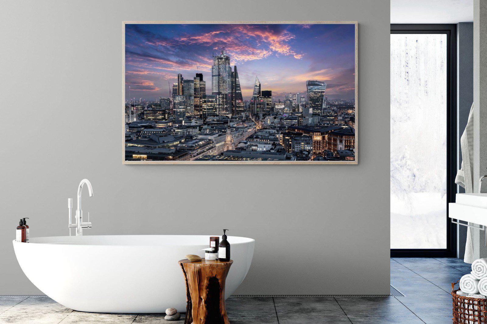 London Dusk-Wall_Art-180 x 110cm-Mounted Canvas-Wood-Pixalot
