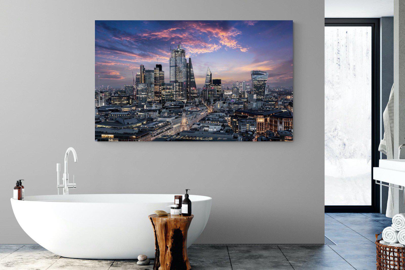 London Dusk-Wall_Art-180 x 110cm-Mounted Canvas-No Frame-Pixalot