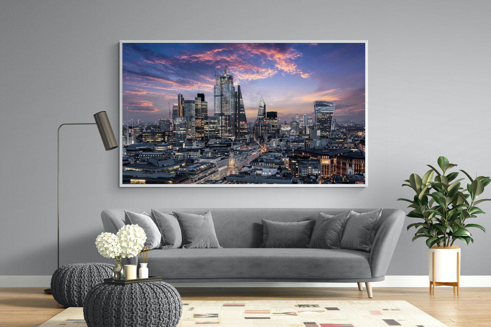 London Dusk-Wall_Art-220 x 130cm-Mounted Canvas-White-Pixalot