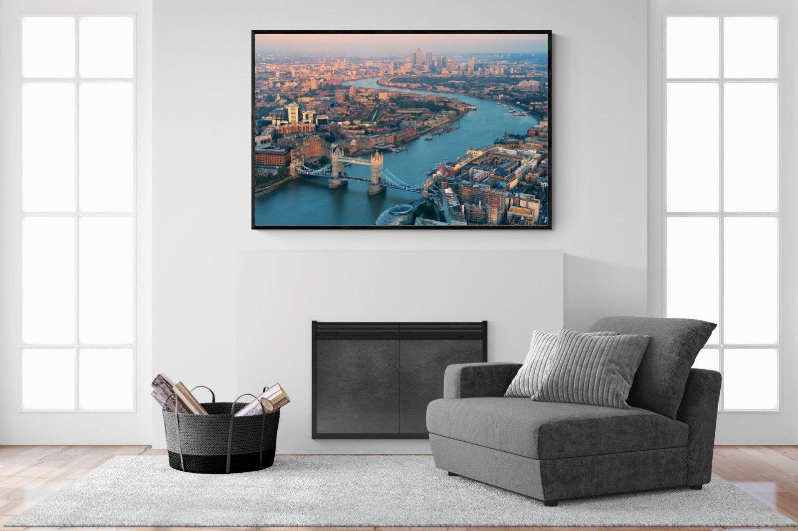 London-Wall_Art-150 x 100cm-Mounted Canvas-Black-Pixalot