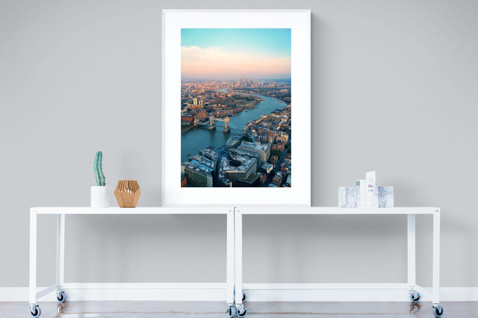 London-Wall_Art-90 x 120cm-Framed Print-White-Pixalot