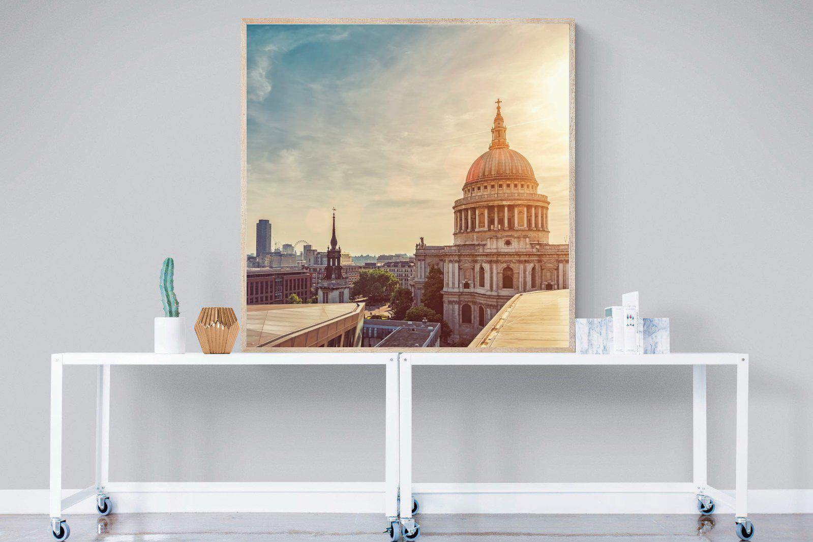 London's Cathedral-Wall_Art-120 x 120cm-Mounted Canvas-Wood-Pixalot