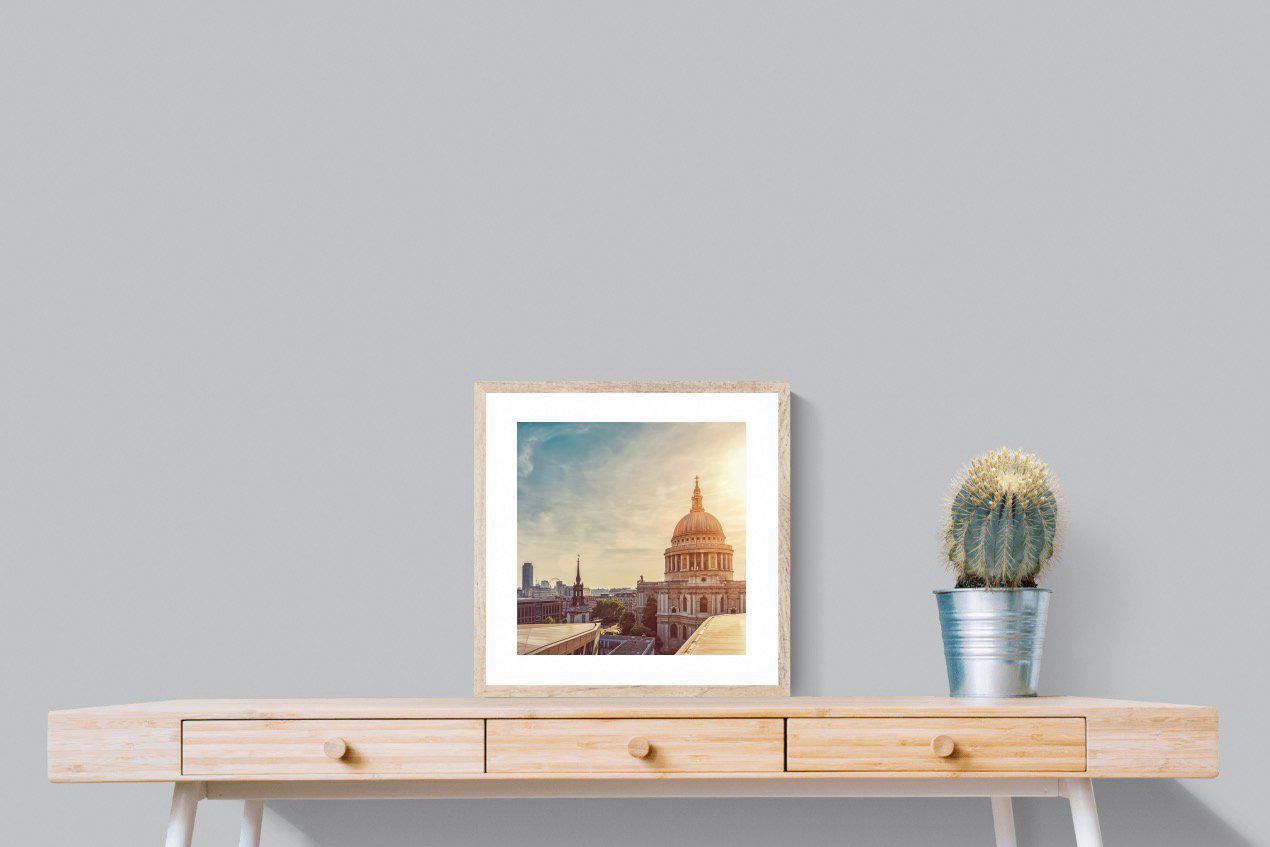 London's Cathedral-Wall_Art-50 x 50cm-Framed Print-Wood-Pixalot