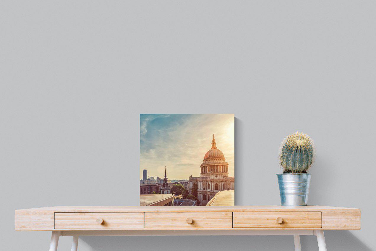 London's Cathedral-Wall_Art-50 x 50cm-Mounted Canvas-No Frame-Pixalot