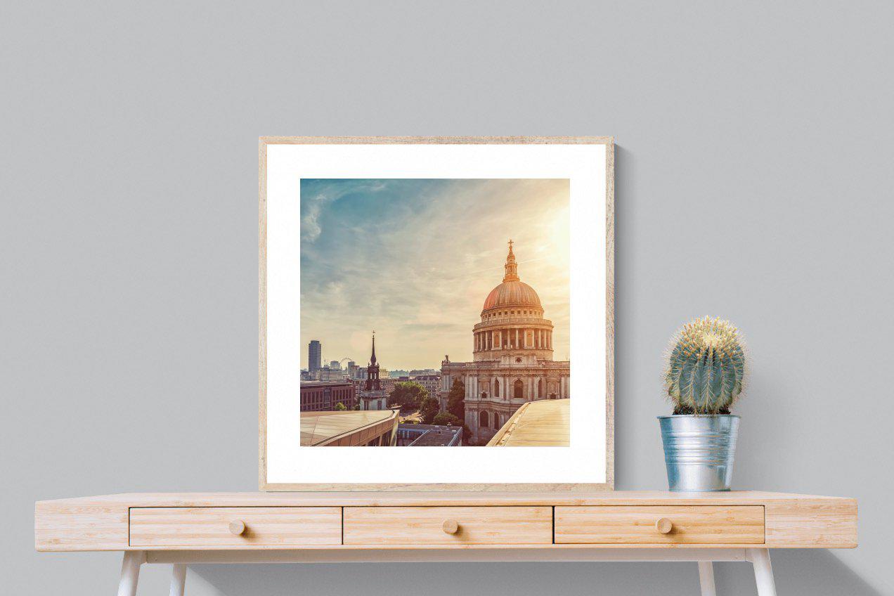 London's Cathedral-Wall_Art-80 x 80cm-Framed Print-Wood-Pixalot