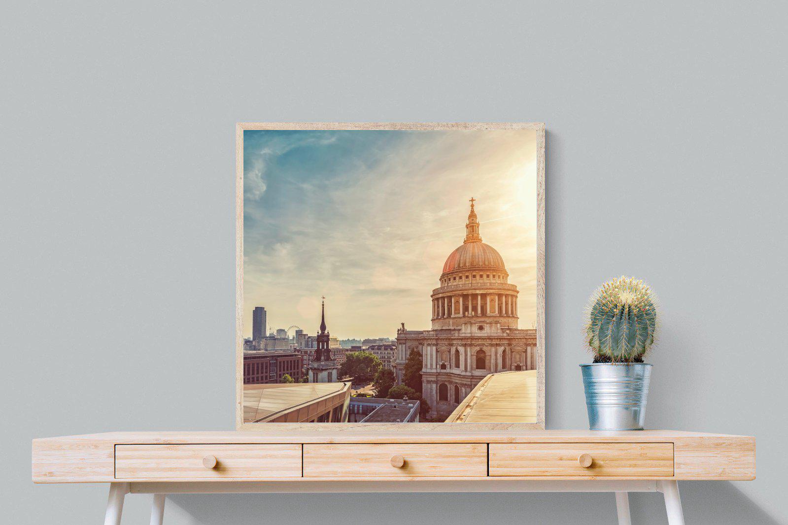 London's Cathedral-Wall_Art-80 x 80cm-Mounted Canvas-Wood-Pixalot