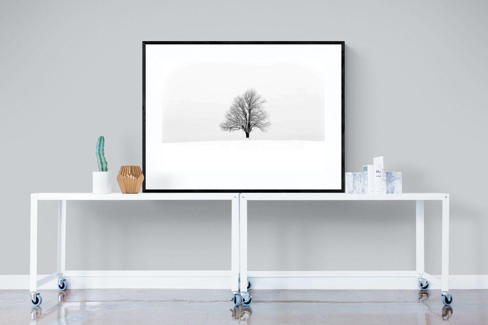 Lone Tree-Wall_Art-120 x 90cm-Framed Print-Black-Pixalot