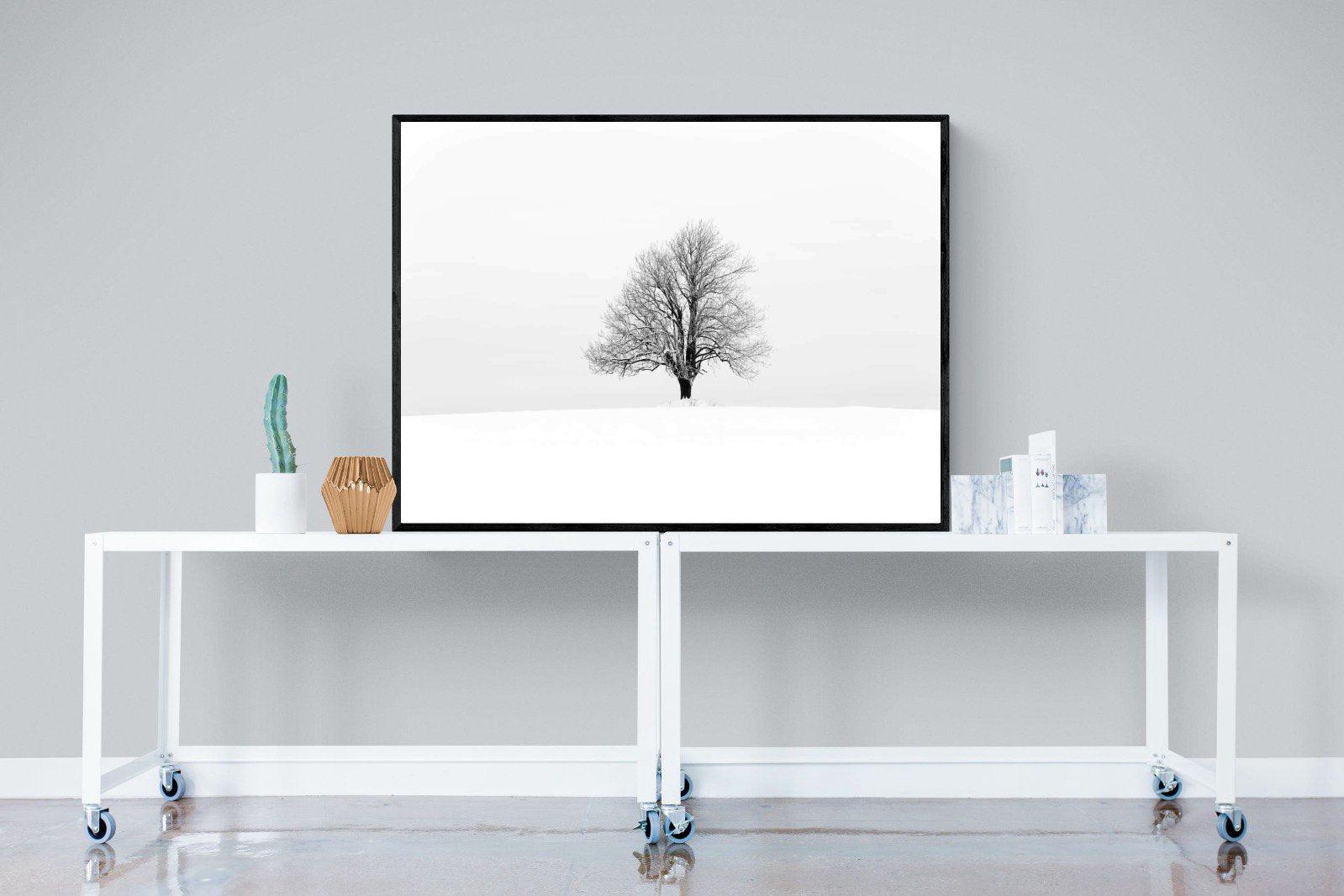 Lone Tree-Wall_Art-120 x 90cm-Mounted Canvas-Black-Pixalot