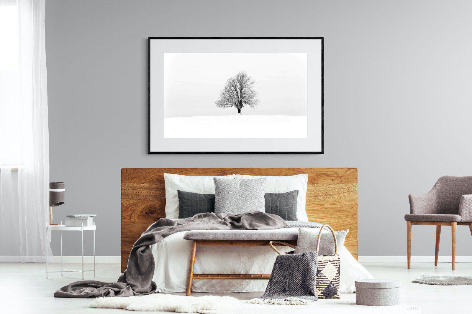 Lone Tree-Wall_Art-150 x 100cm-Framed Print-Black-Pixalot