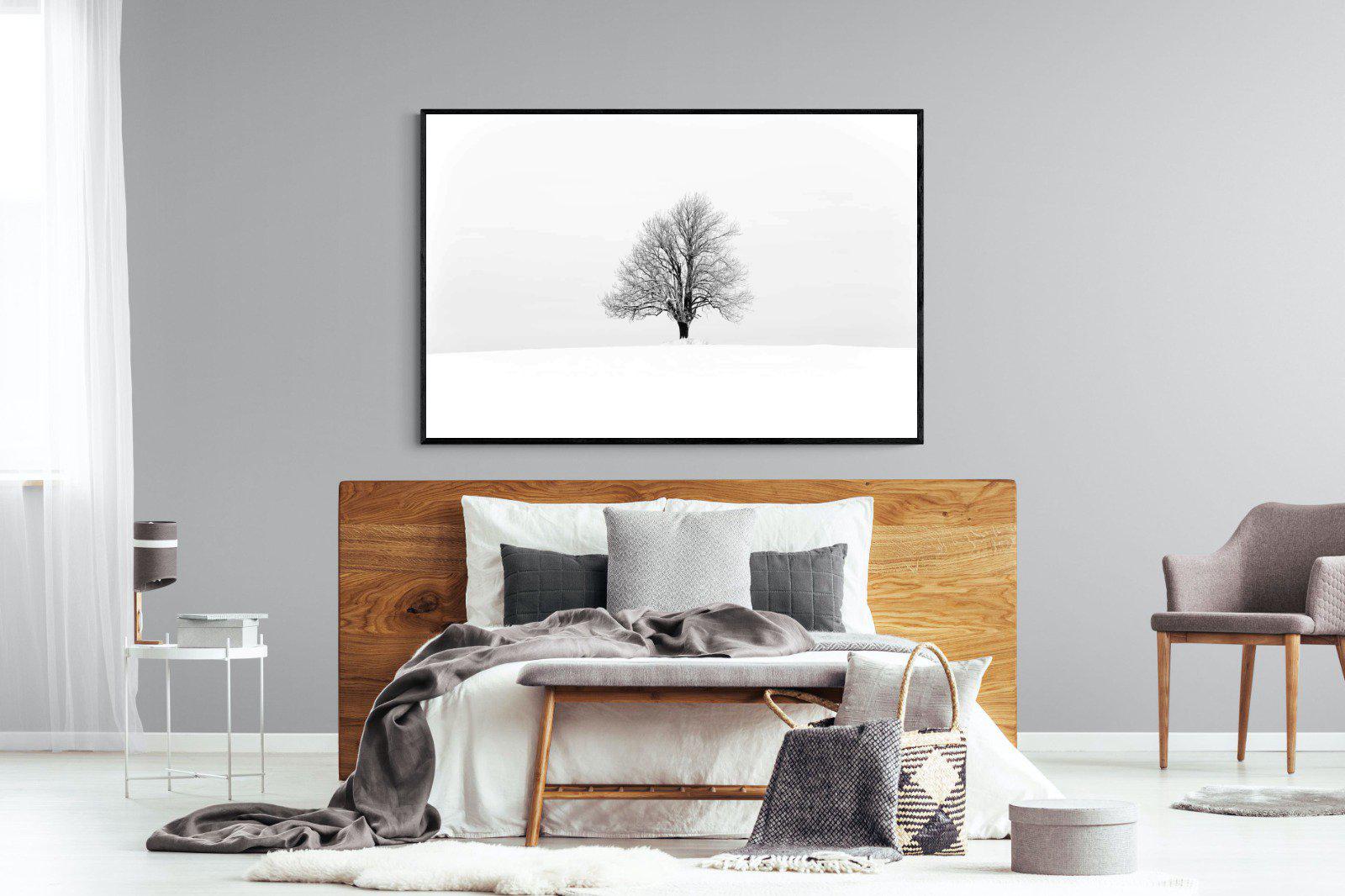 Lone Tree-Wall_Art-150 x 100cm-Mounted Canvas-Black-Pixalot