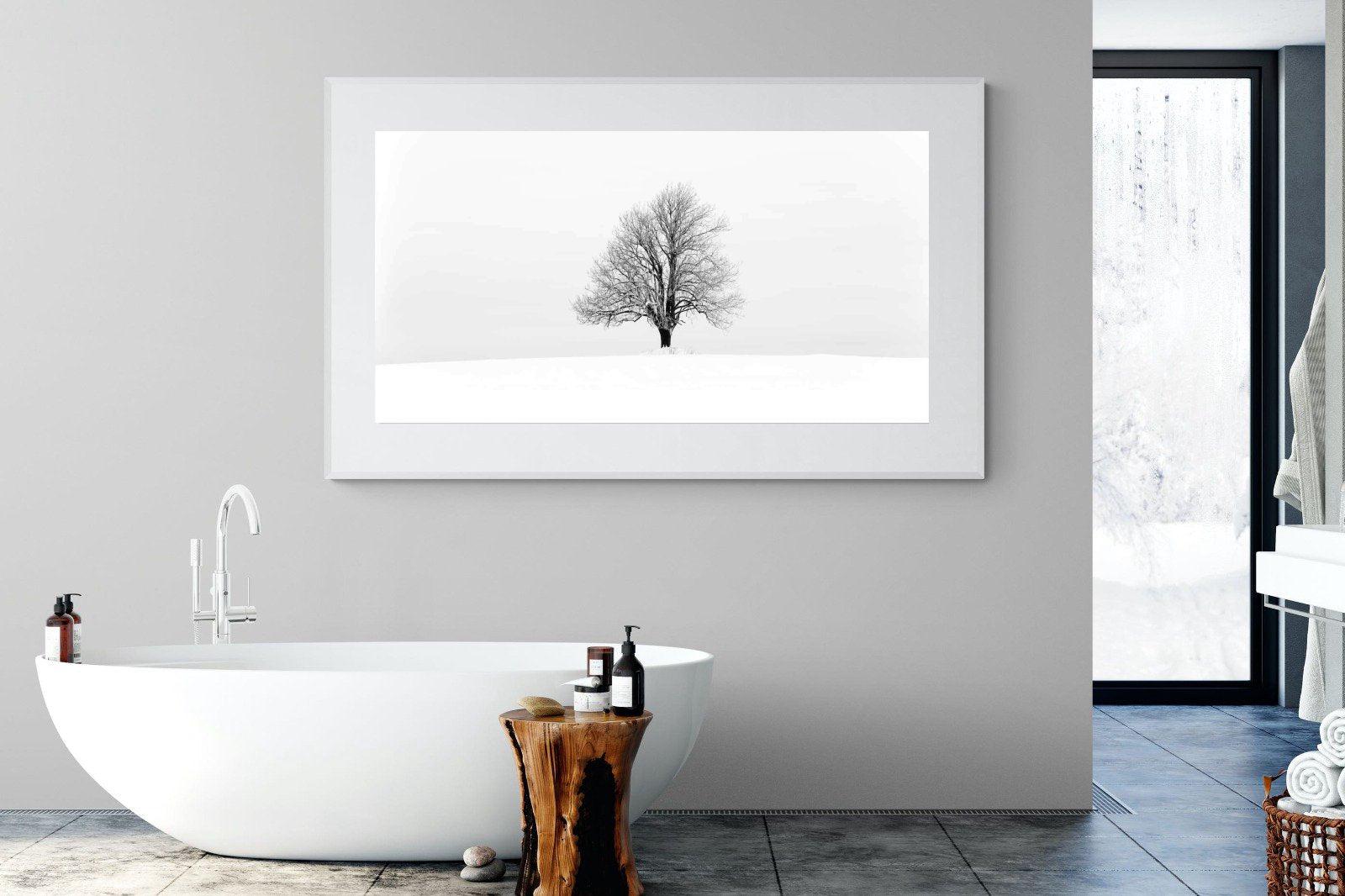 Lone Tree-Wall_Art-180 x 110cm-Framed Print-White-Pixalot