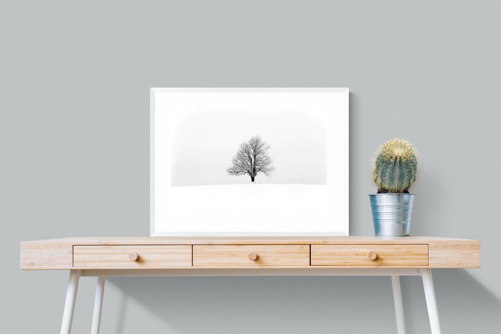Lone Tree-Wall_Art-80 x 60cm-Framed Print-White-Pixalot