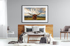 Long Horn-Wall_Art-150 x 100cm-Framed Print-Black-Pixalot