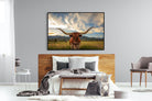 Long Horn-Wall_Art-150 x 100cm-Mounted Canvas-Black-Pixalot