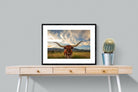 Long Horn-Wall_Art-80 x 60cm-Framed Print-Black-Pixalot