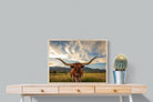 Long Horn-Wall_Art-80 x 60cm-Mounted Canvas-Wood-Pixalot