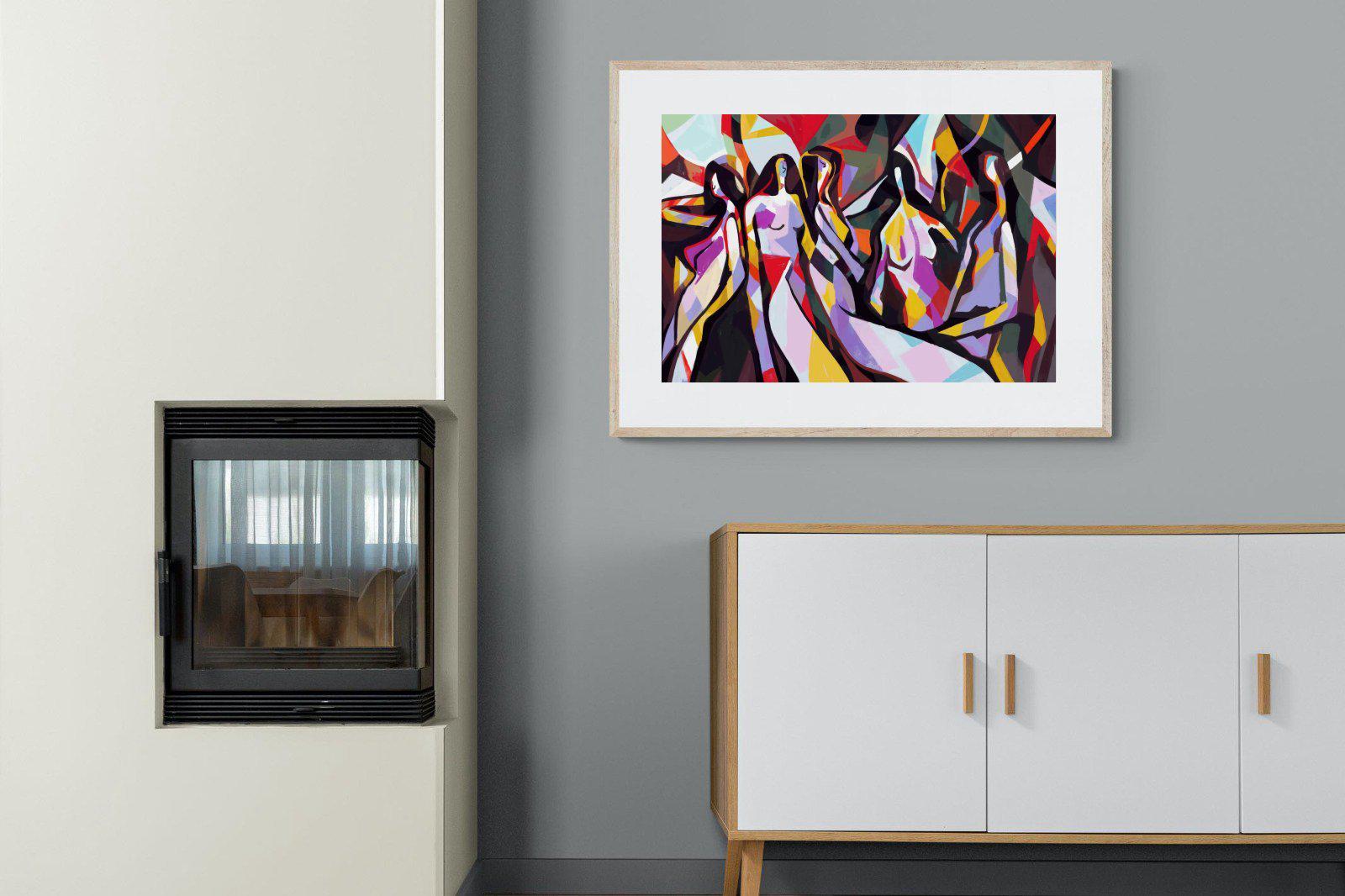 Lounging Ladies-Wall_Art-100 x 75cm-Framed Print-Wood-Pixalot