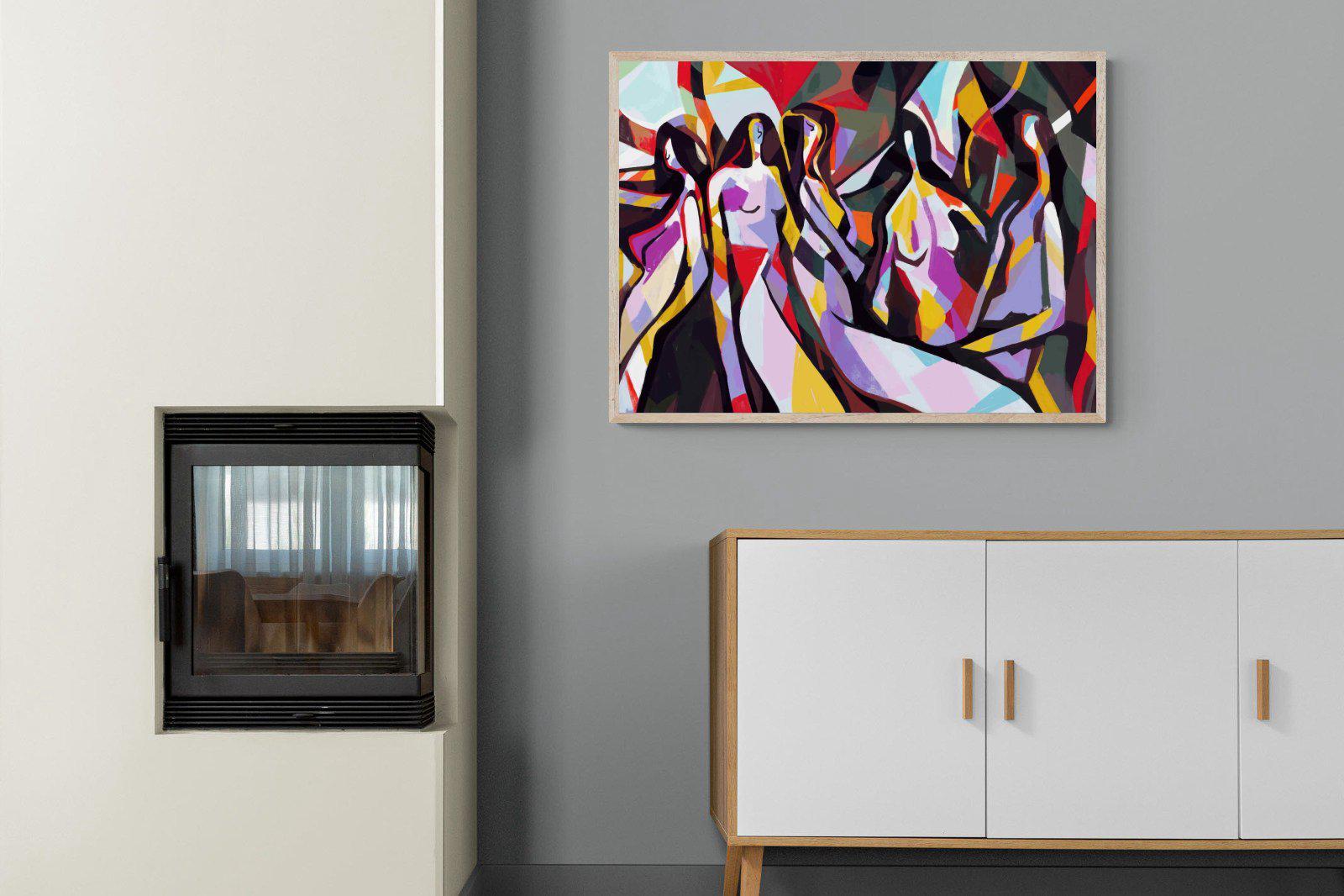 Lounging Ladies-Wall_Art-100 x 75cm-Mounted Canvas-Wood-Pixalot