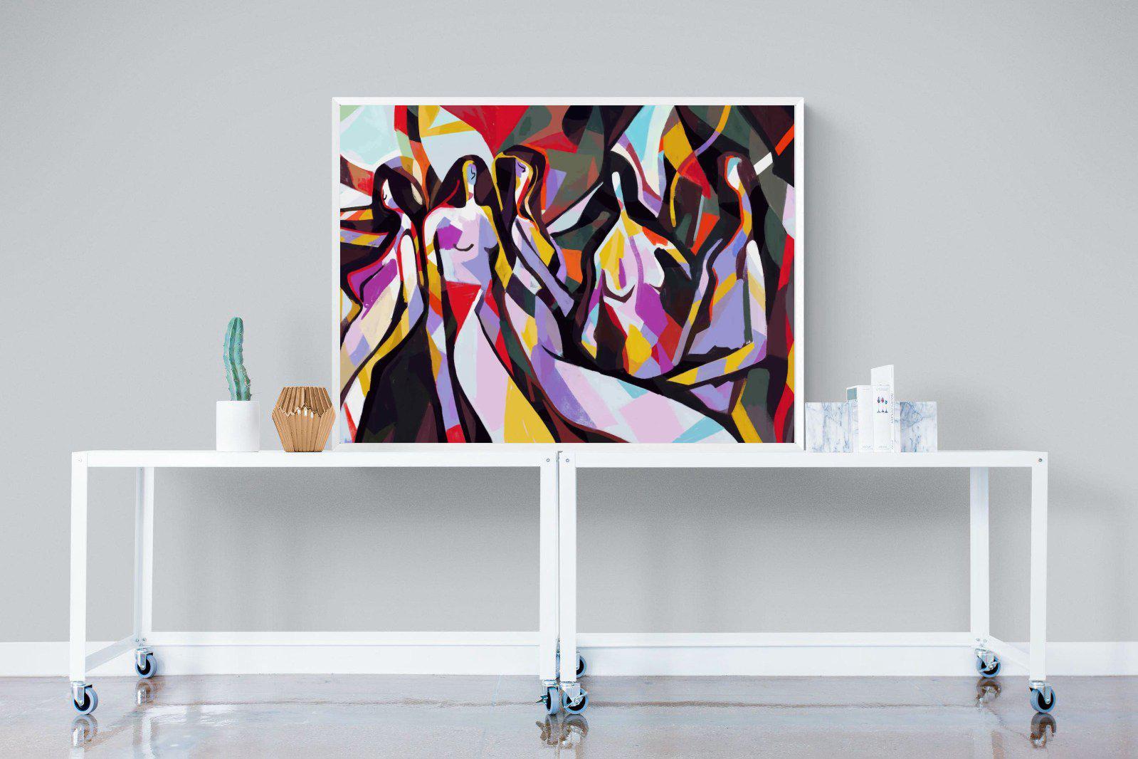 Lounging Ladies-Wall_Art-120 x 90cm-Mounted Canvas-White-Pixalot