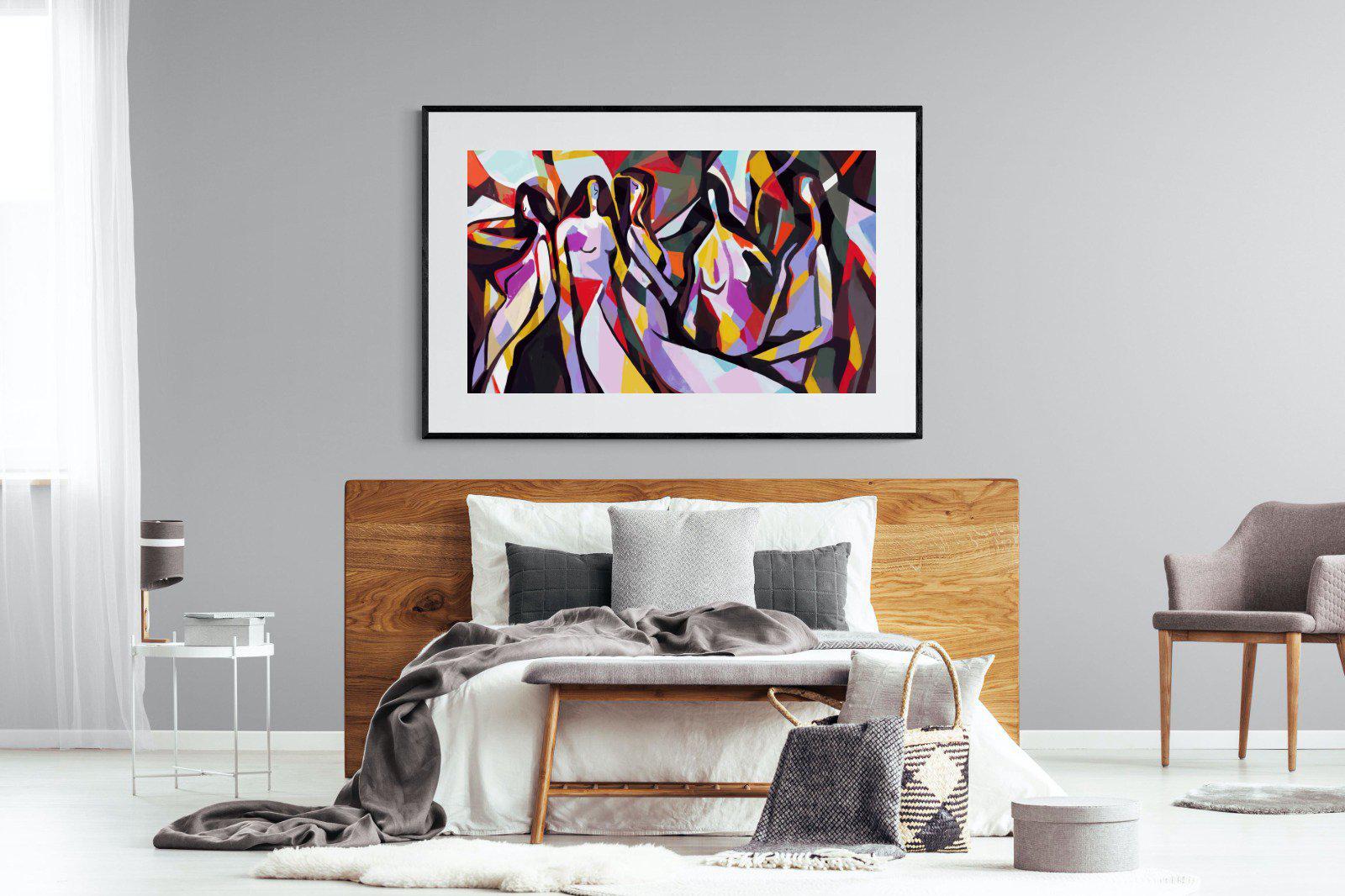 Lounging Ladies-Wall_Art-150 x 100cm-Framed Print-Black-Pixalot