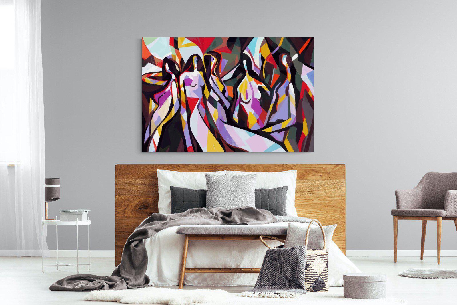 Lounging Ladies-Wall_Art-150 x 100cm-Mounted Canvas-No Frame-Pixalot