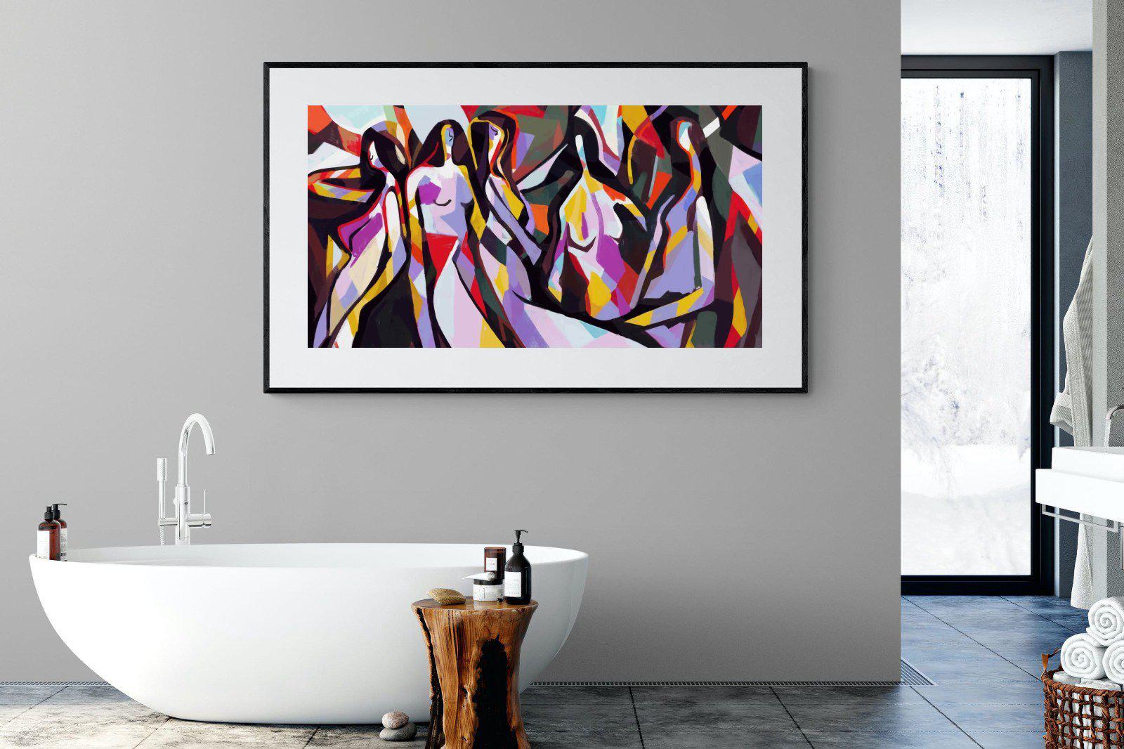 Lounging Ladies-Wall_Art-180 x 110cm-Framed Print-Black-Pixalot