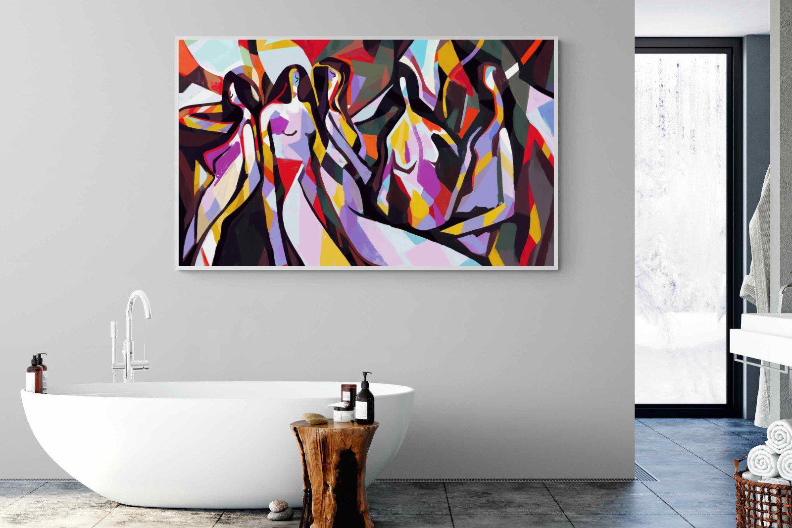 Lounging Ladies-Wall_Art-180 x 110cm-Mounted Canvas-White-Pixalot