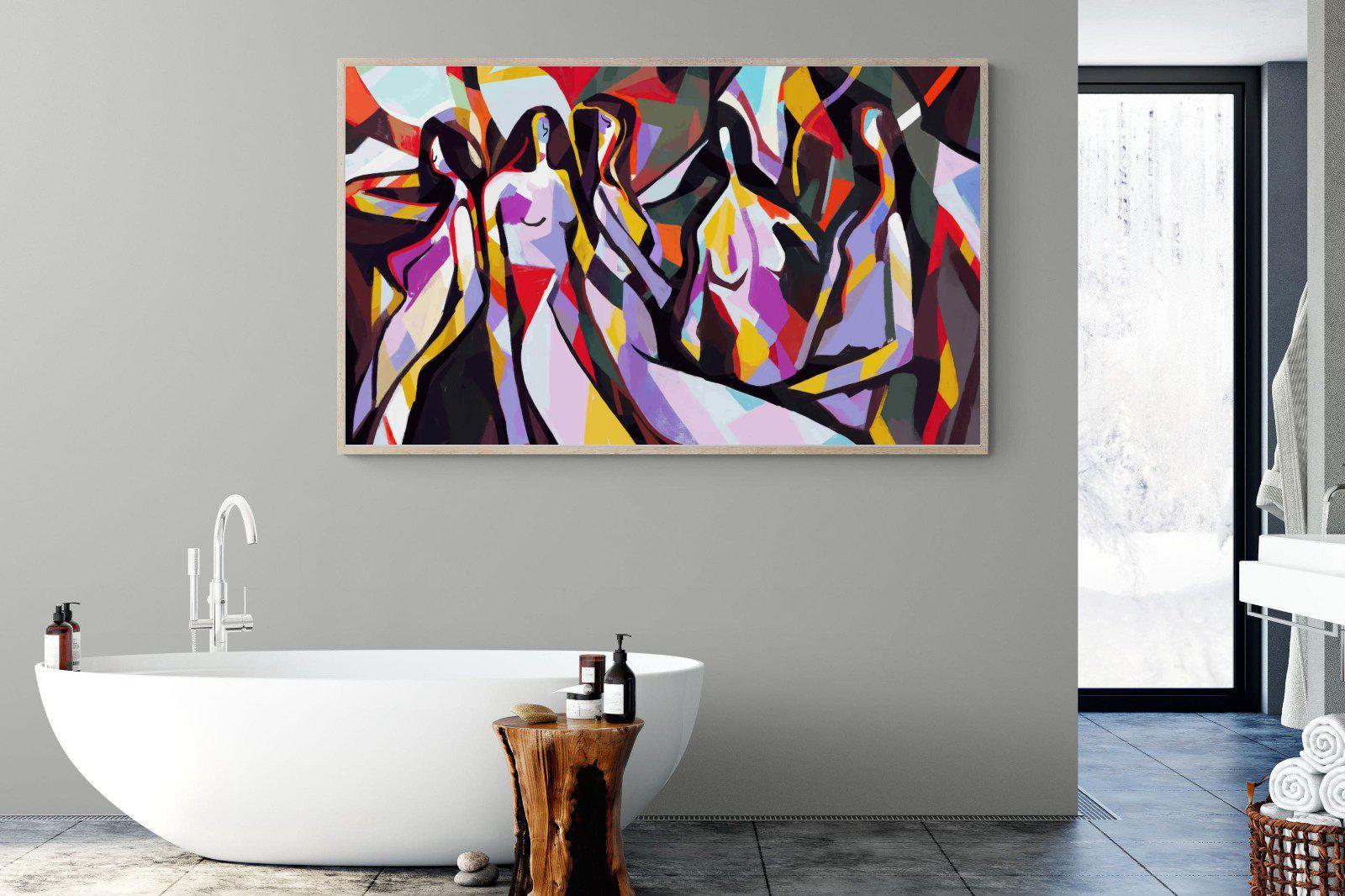 Lounging Ladies-Wall_Art-180 x 110cm-Mounted Canvas-Wood-Pixalot