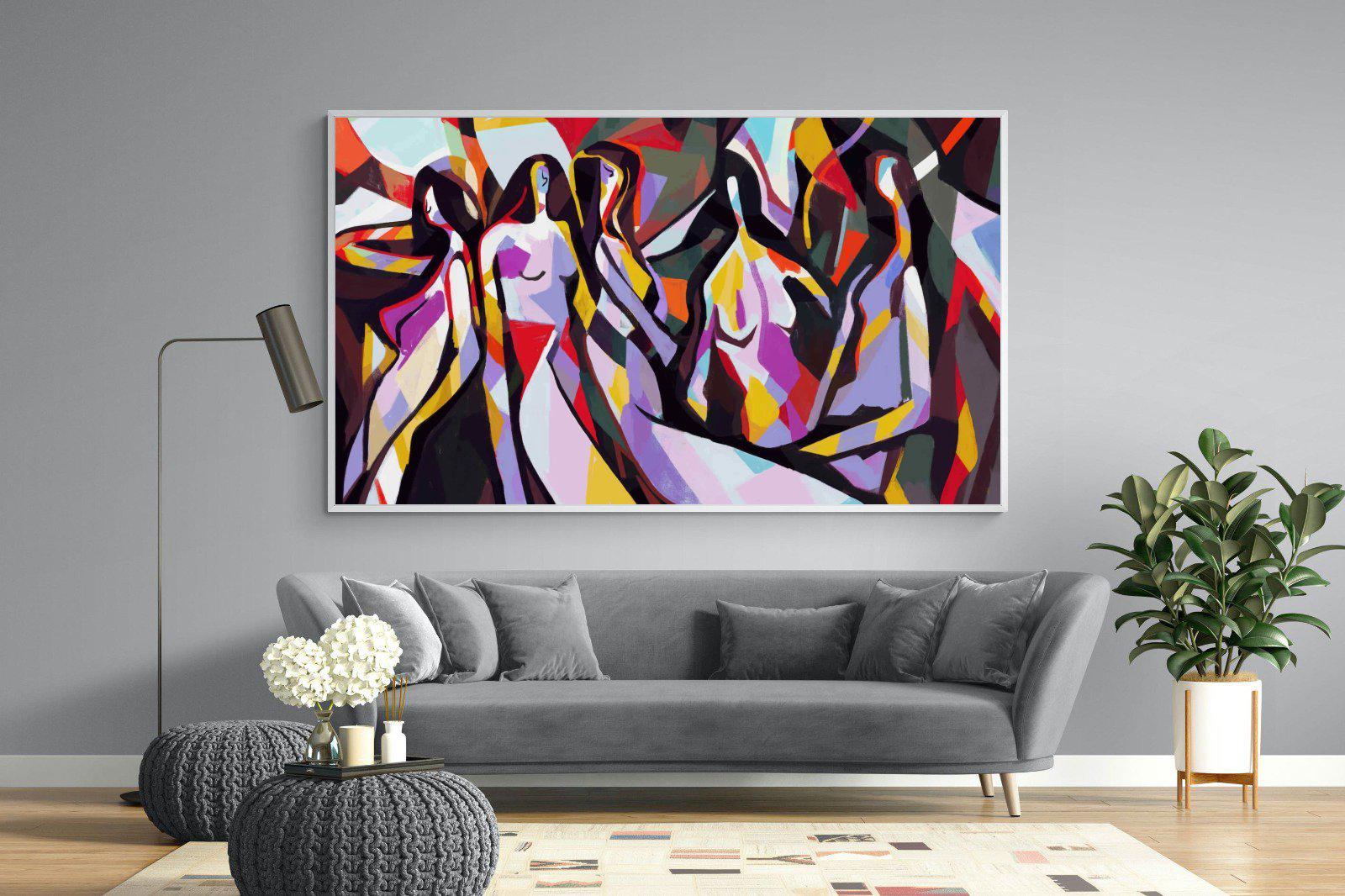 Lounging Ladies-Wall_Art-220 x 130cm-Mounted Canvas-White-Pixalot