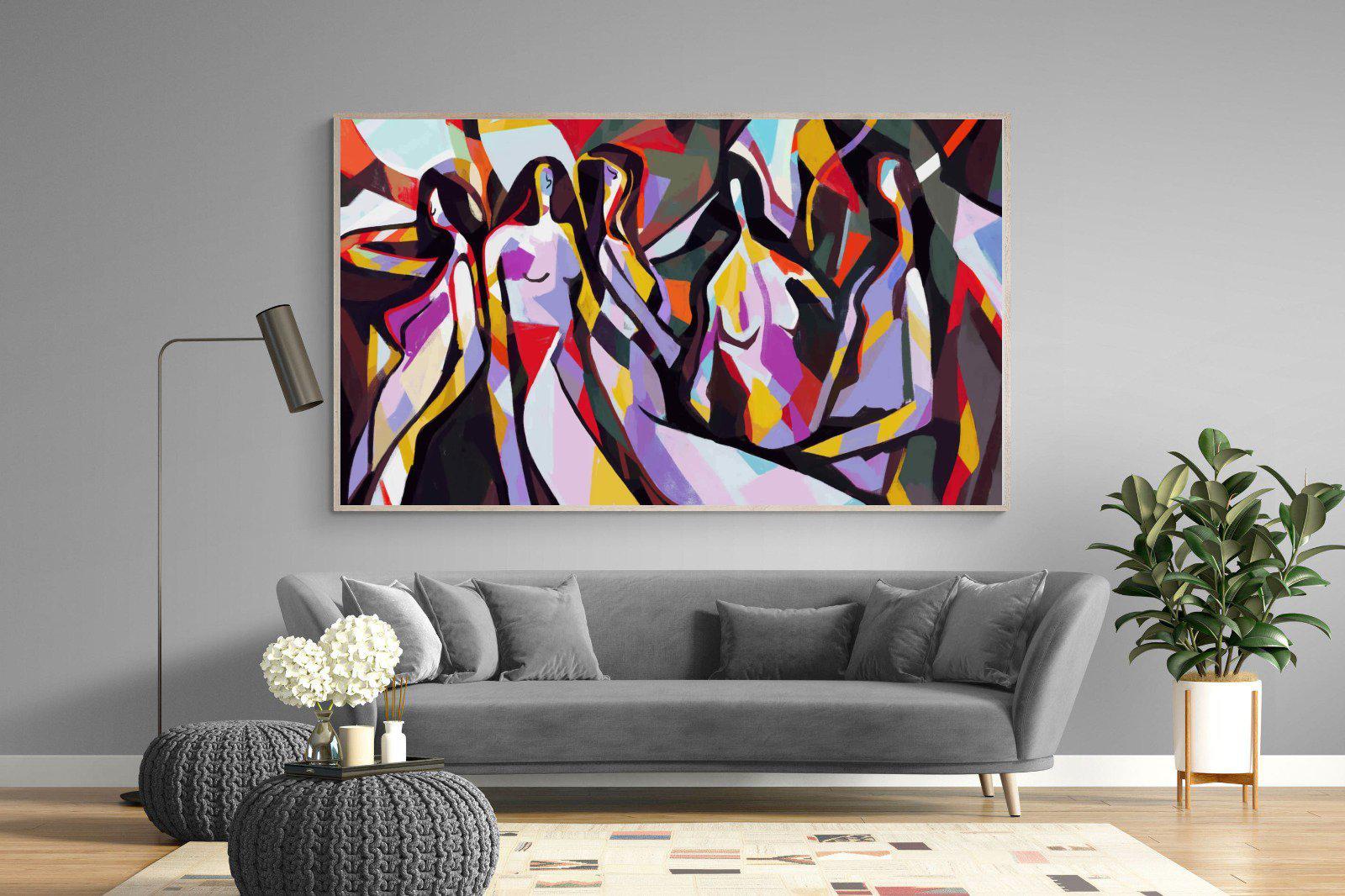 Lounging Ladies-Wall_Art-220 x 130cm-Mounted Canvas-Wood-Pixalot