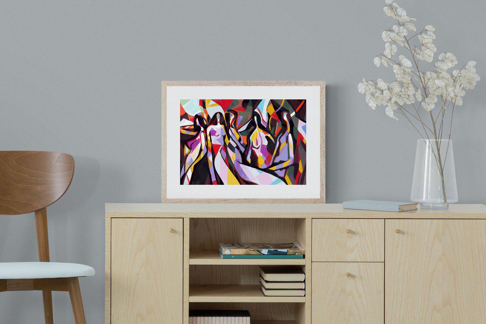 Lounging Ladies-Wall_Art-60 x 45cm-Framed Print-Wood-Pixalot