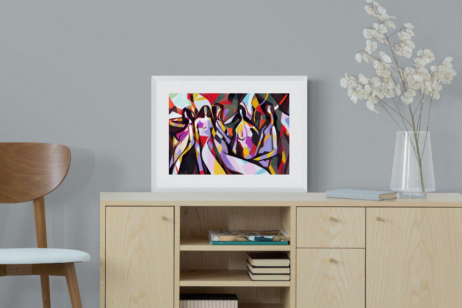 Lounging Ladies-Wall_Art-60 x 45cm-Framed Print-White-Pixalot