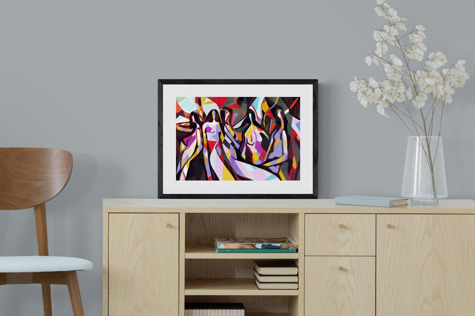 Lounging Ladies-Wall_Art-60 x 45cm-Framed Print-Black-Pixalot