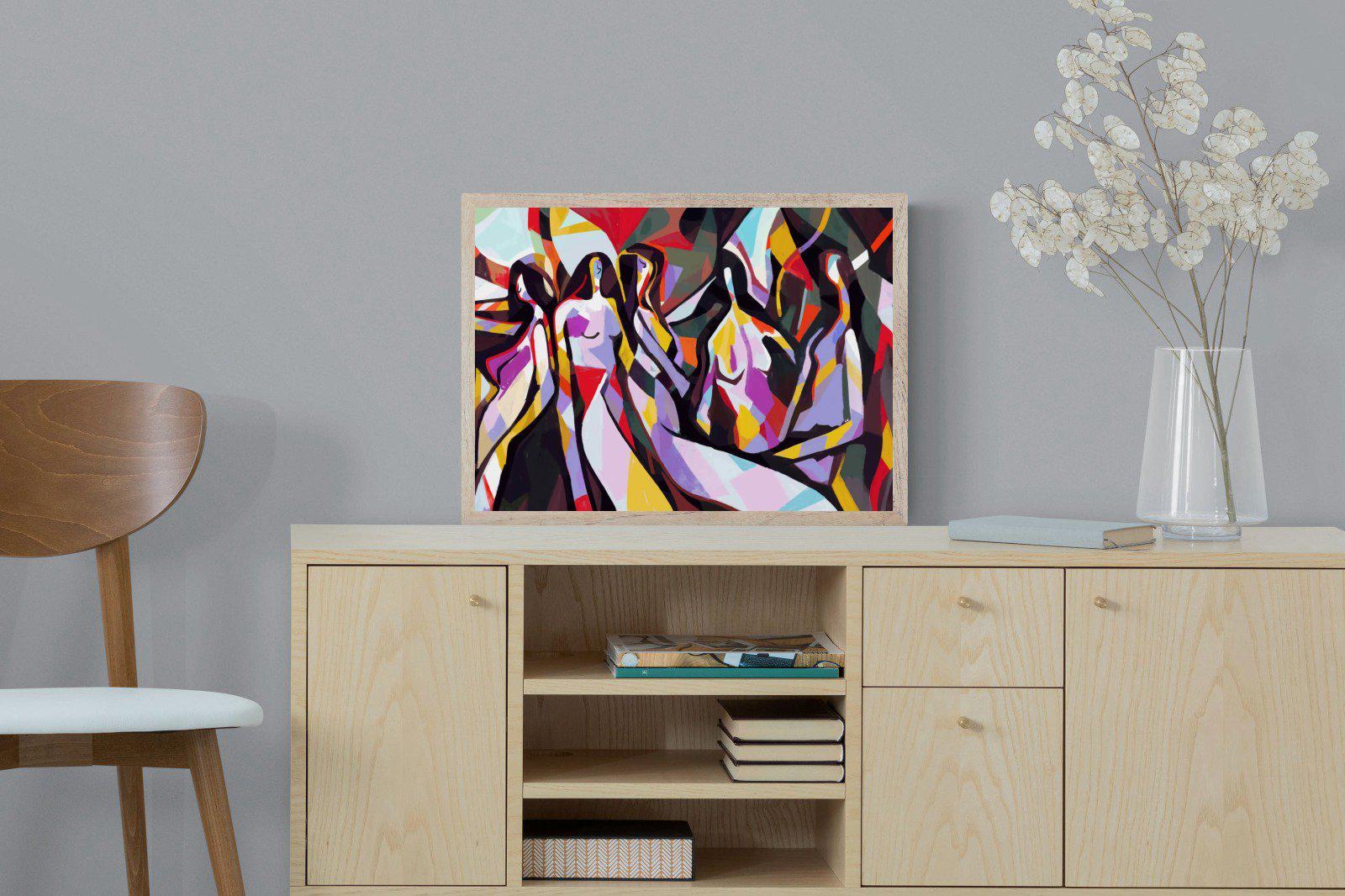 Lounging Ladies-Wall_Art-60 x 45cm-Mounted Canvas-Wood-Pixalot
